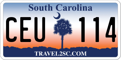 SC license plate CEU114