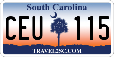 SC license plate CEU115