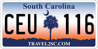 SC license plate CEU116