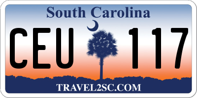 SC license plate CEU117