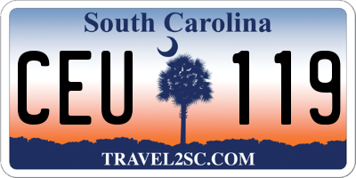 SC license plate CEU119