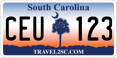 SC license plate CEU123