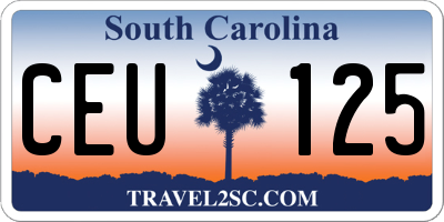 SC license plate CEU125