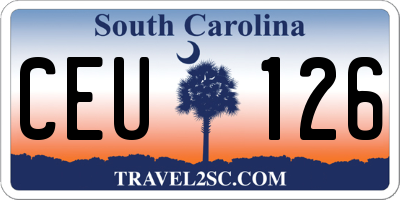 SC license plate CEU126