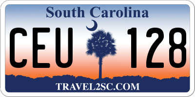 SC license plate CEU128