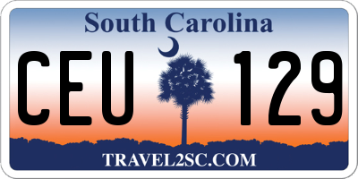 SC license plate CEU129
