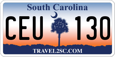 SC license plate CEU130