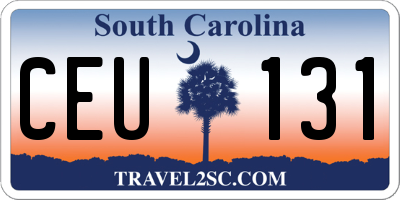 SC license plate CEU131
