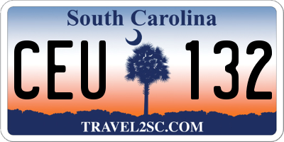 SC license plate CEU132