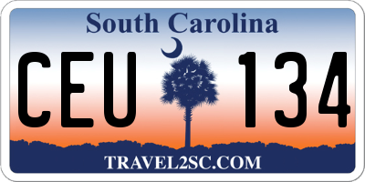 SC license plate CEU134