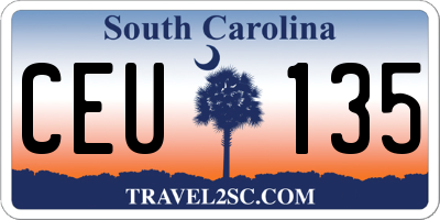 SC license plate CEU135