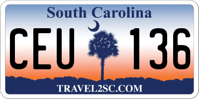 SC license plate CEU136