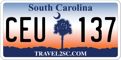 SC license plate CEU137