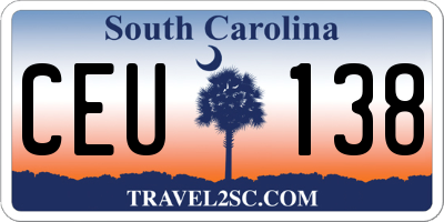 SC license plate CEU138