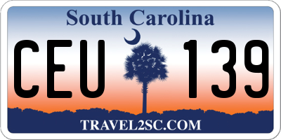 SC license plate CEU139