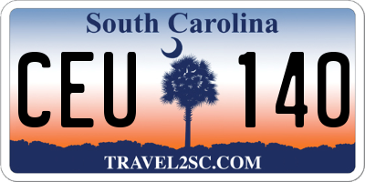 SC license plate CEU140