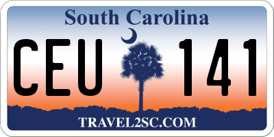 SC license plate CEU141
