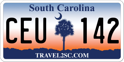 SC license plate CEU142