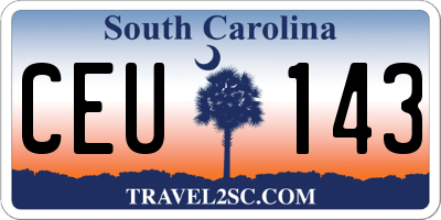 SC license plate CEU143
