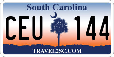SC license plate CEU144