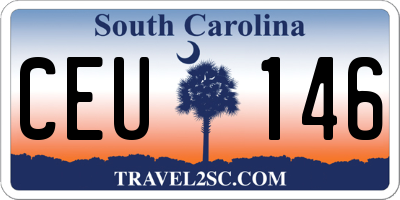 SC license plate CEU146