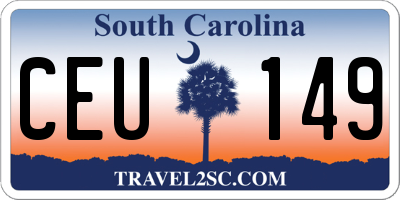 SC license plate CEU149