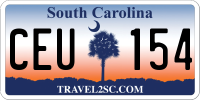SC license plate CEU154