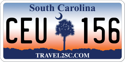 SC license plate CEU156