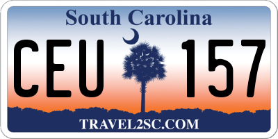 SC license plate CEU157