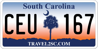 SC license plate CEU167