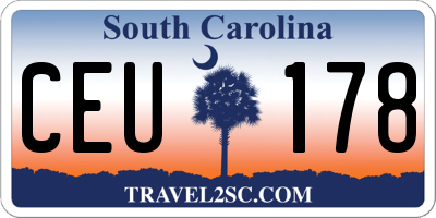 SC license plate CEU178