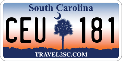 SC license plate CEU181