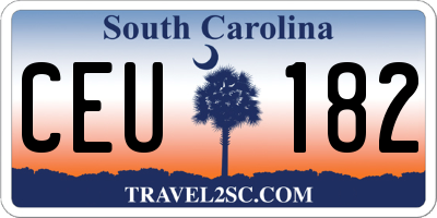 SC license plate CEU182