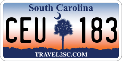 SC license plate CEU183