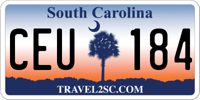 SC license plate CEU184