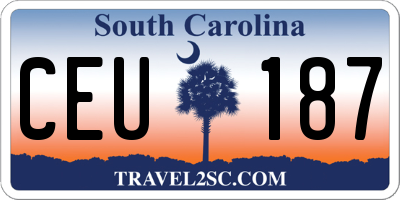 SC license plate CEU187