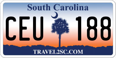 SC license plate CEU188