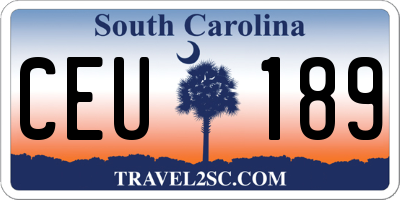 SC license plate CEU189