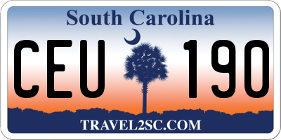 SC license plate CEU190