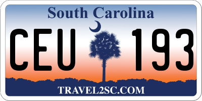 SC license plate CEU193