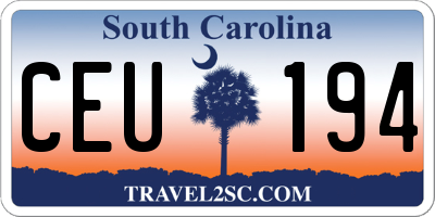 SC license plate CEU194