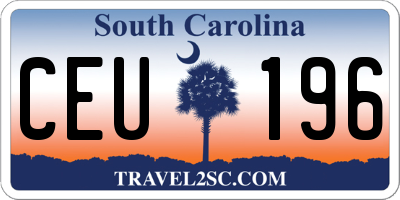 SC license plate CEU196