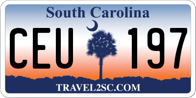 SC license plate CEU197
