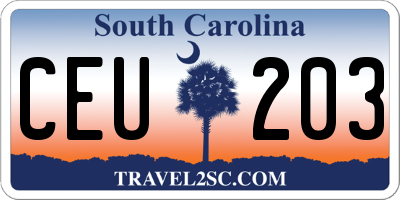SC license plate CEU203