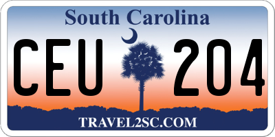 SC license plate CEU204