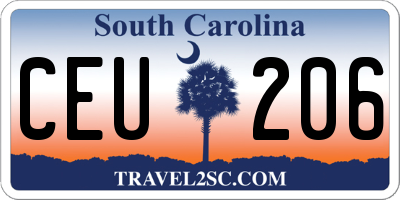SC license plate CEU206