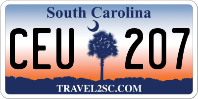 SC license plate CEU207