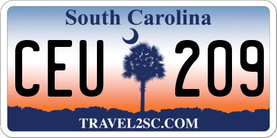SC license plate CEU209