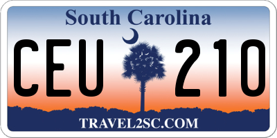 SC license plate CEU210