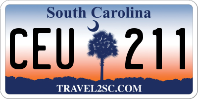 SC license plate CEU211